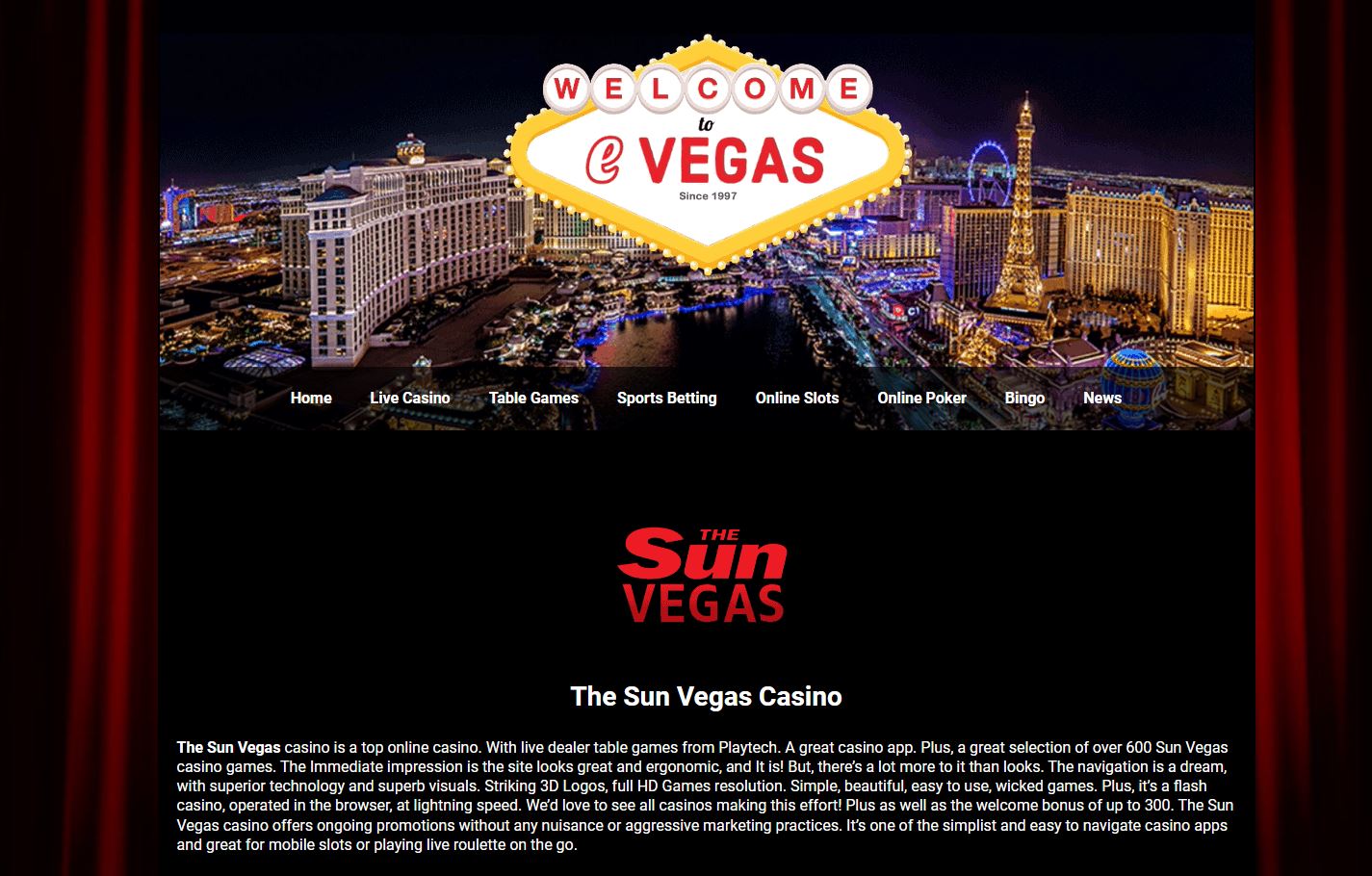 the sun vegas review